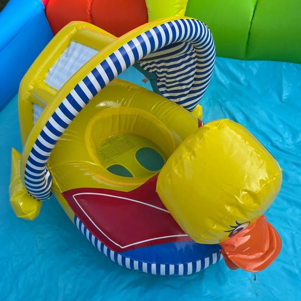 Poolmaster Baby Toddler Inflatable Pool Float Duck Yellow Blue